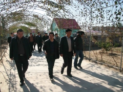 张祥茂会长与与会代表参观乐义食用菌千亩示范园   摄影：徐泽群