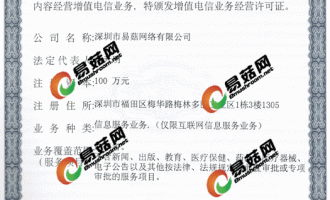 易菇网获颁《中华人民共和国增值电信业务经营许可证》 ()