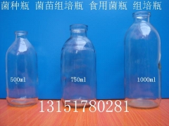 耐高温菌种瓶，食用菌菌种瓶，750ml菌种瓶厂家，玻璃瓶厂图1