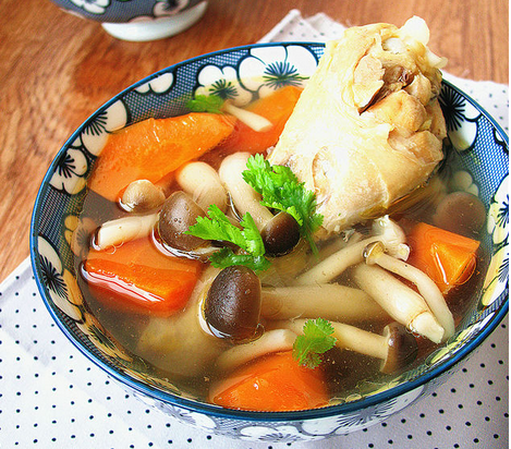鸡腿萝卜蘑菇汤