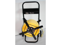 PET塑钢带带盘车，十字架款式，可调纸芯大小带盘车子图2