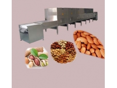 低温黄豆烘烤熟化设备,工业微波烘焙黄豆设备隧道炉图1