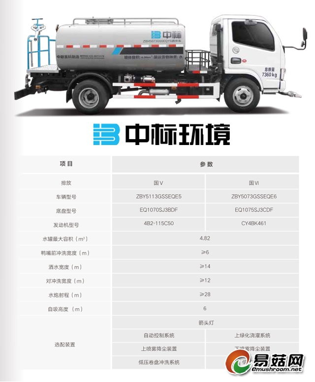7吨洒水车产品参数