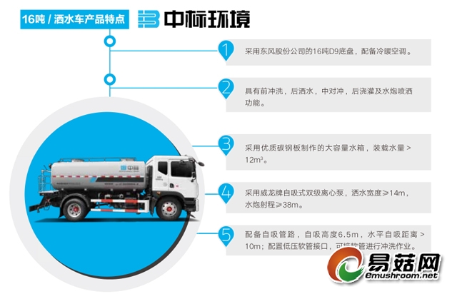 16吨洒水车产品特点